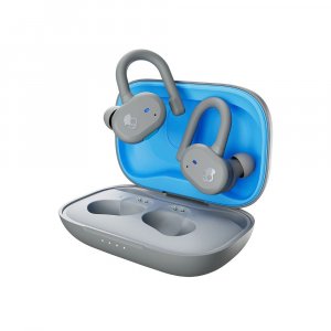 Skullcandy Push Active True Wireless Earbuds with 44 Hours Total Battery-(Light Gray Blue)