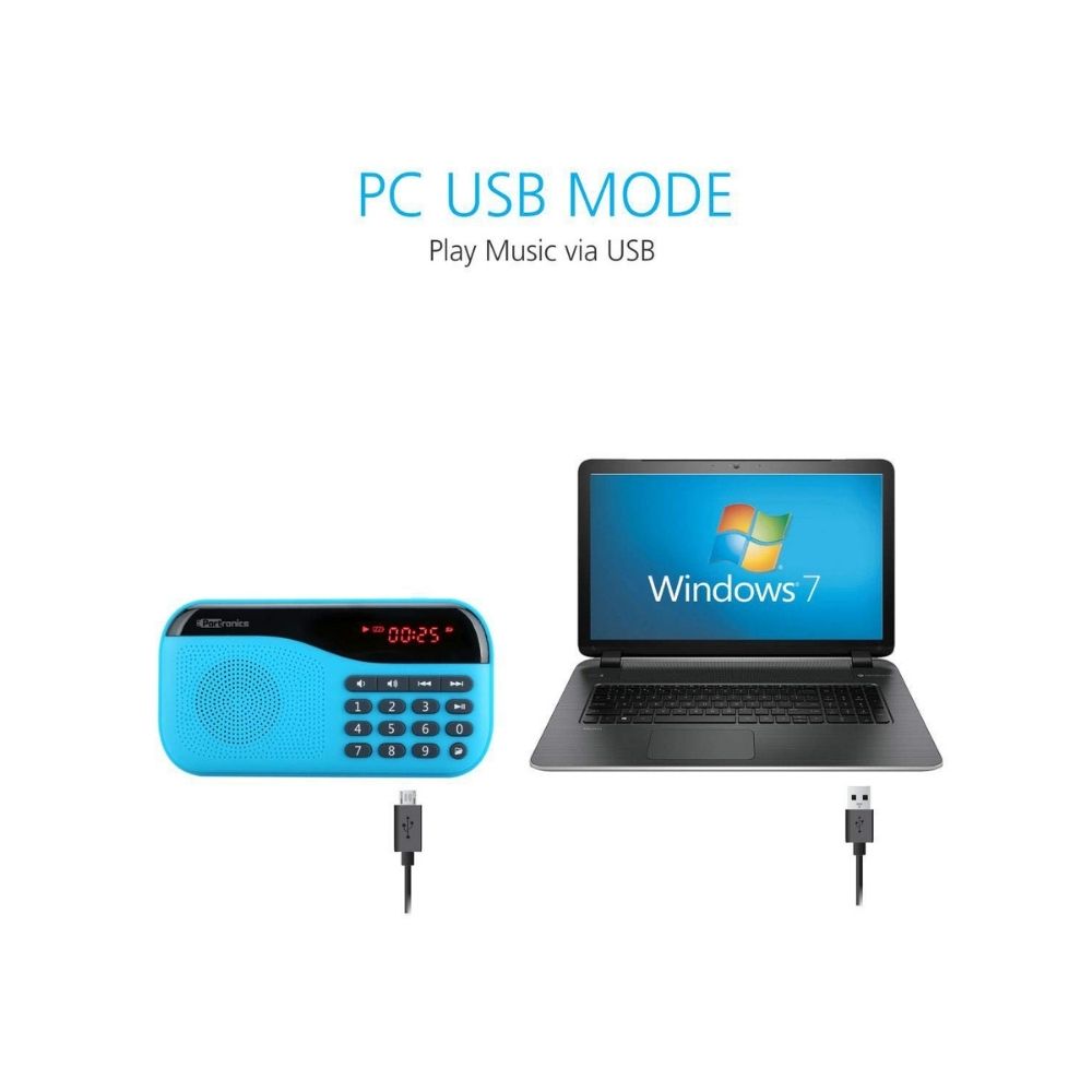 Portronics POR-142 Plugs Portable Speaker with FM & MicroSD card Support (Blue)