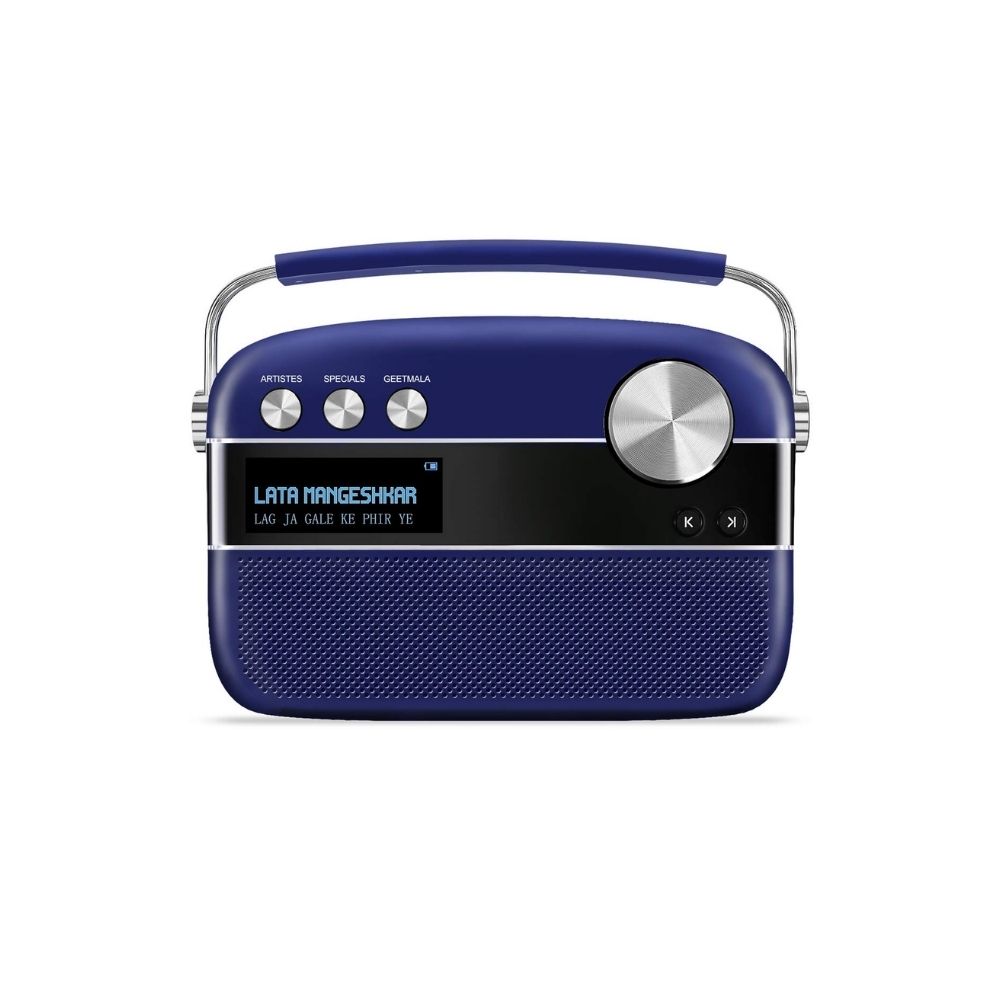 Saregama Carvaan Premium Hindi - Portable Music Player with 5000 Preloaded Songs, FM/BT/AUX-(Royal Blue)