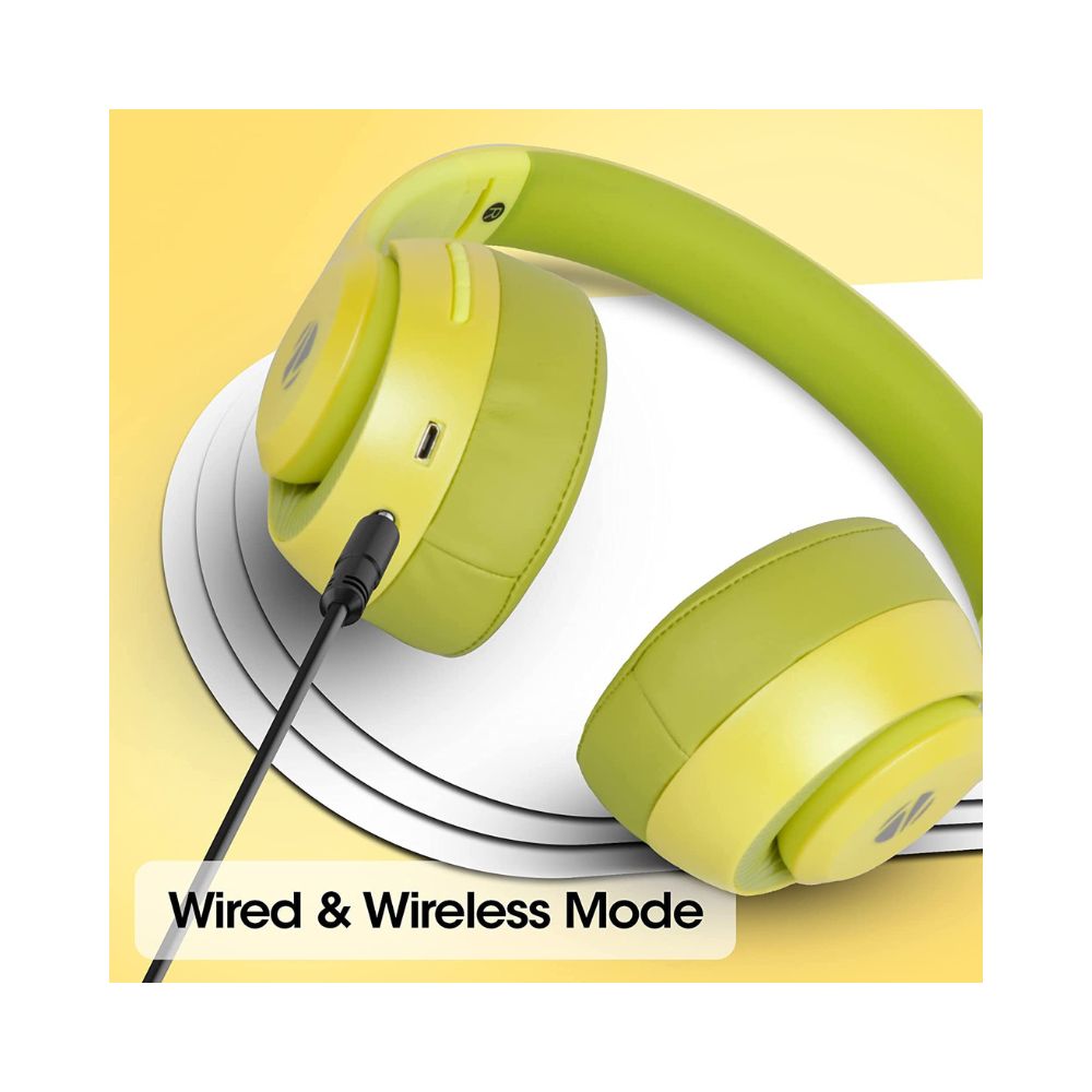 ZEBRONICS Zeb-DUKE1 Wireless Bluetooth 5.0 Over Ear Headphone with Voice Assistant-(Green)