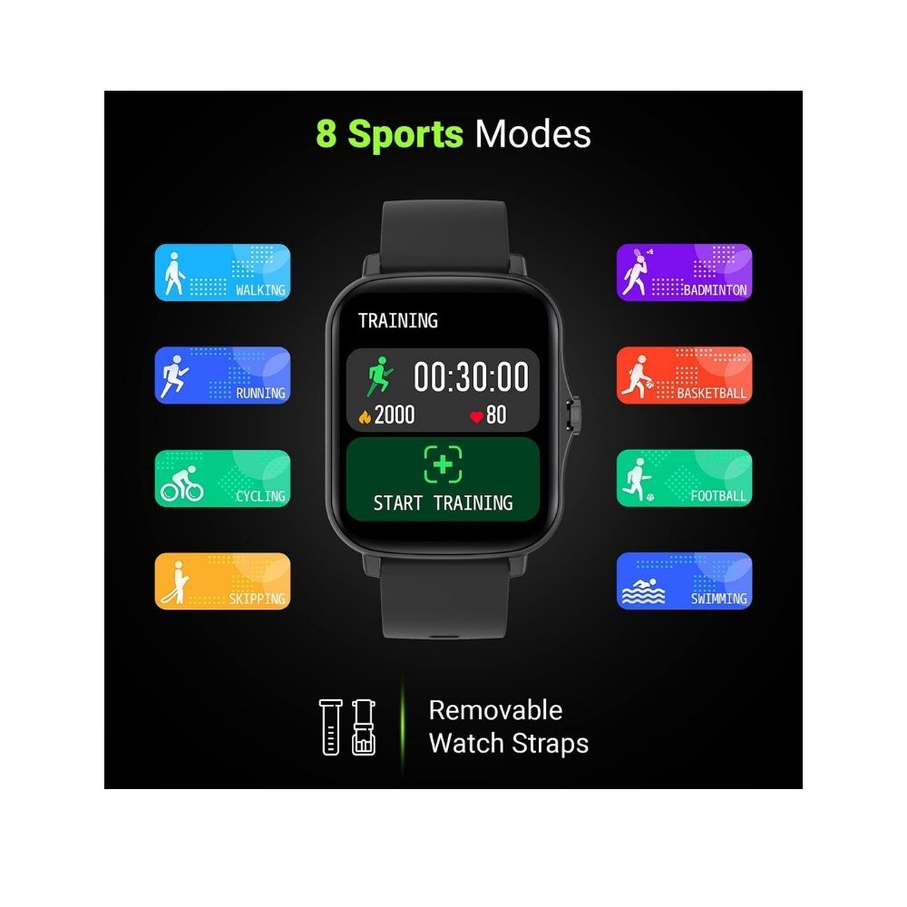 Fire-Boltt Beast Pro Smartwatch with TWS Pairing -Black (BSW016)