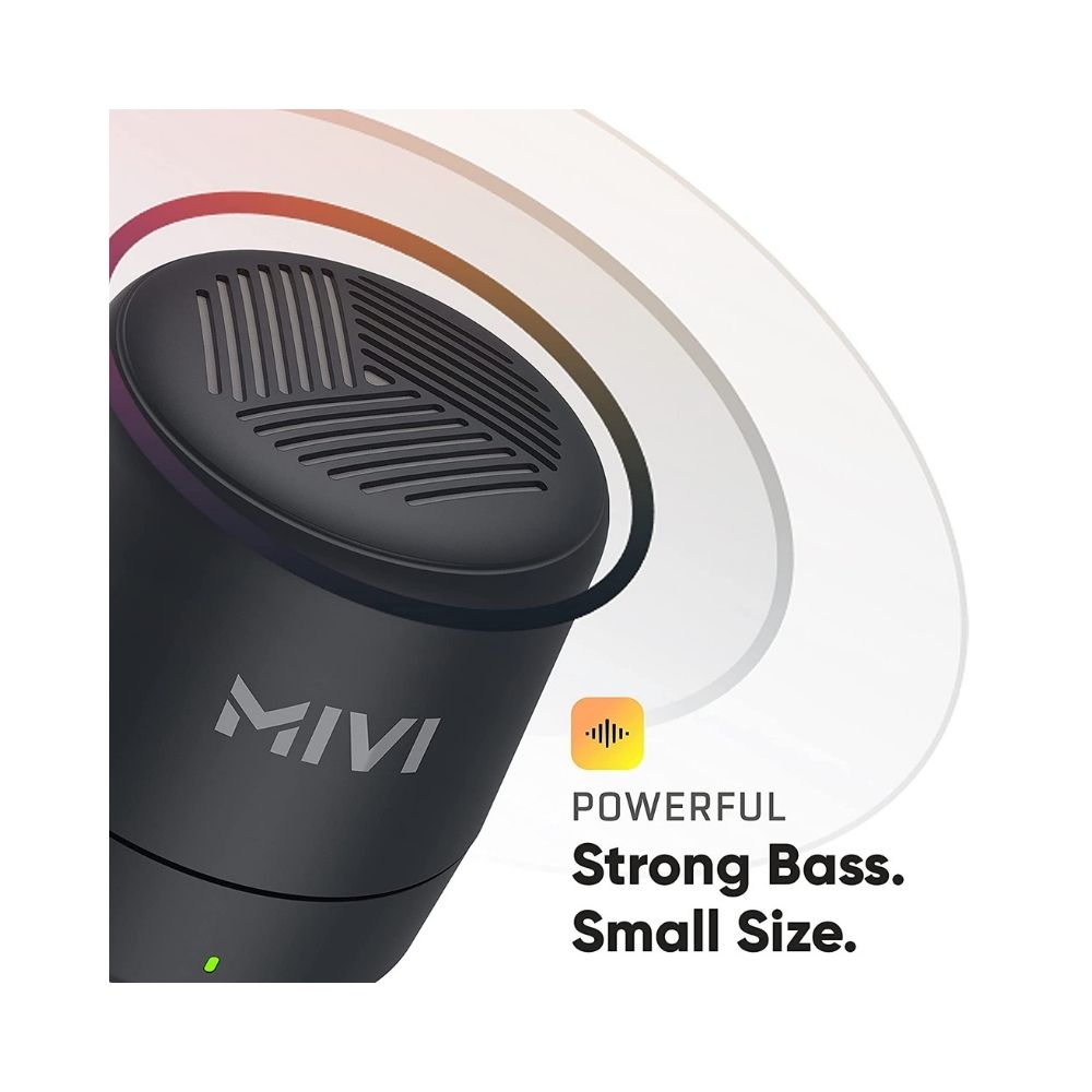 Mivi Play Bluetooth Speaker with 12 Hours Playtime, Portable and Built in Mic-Black