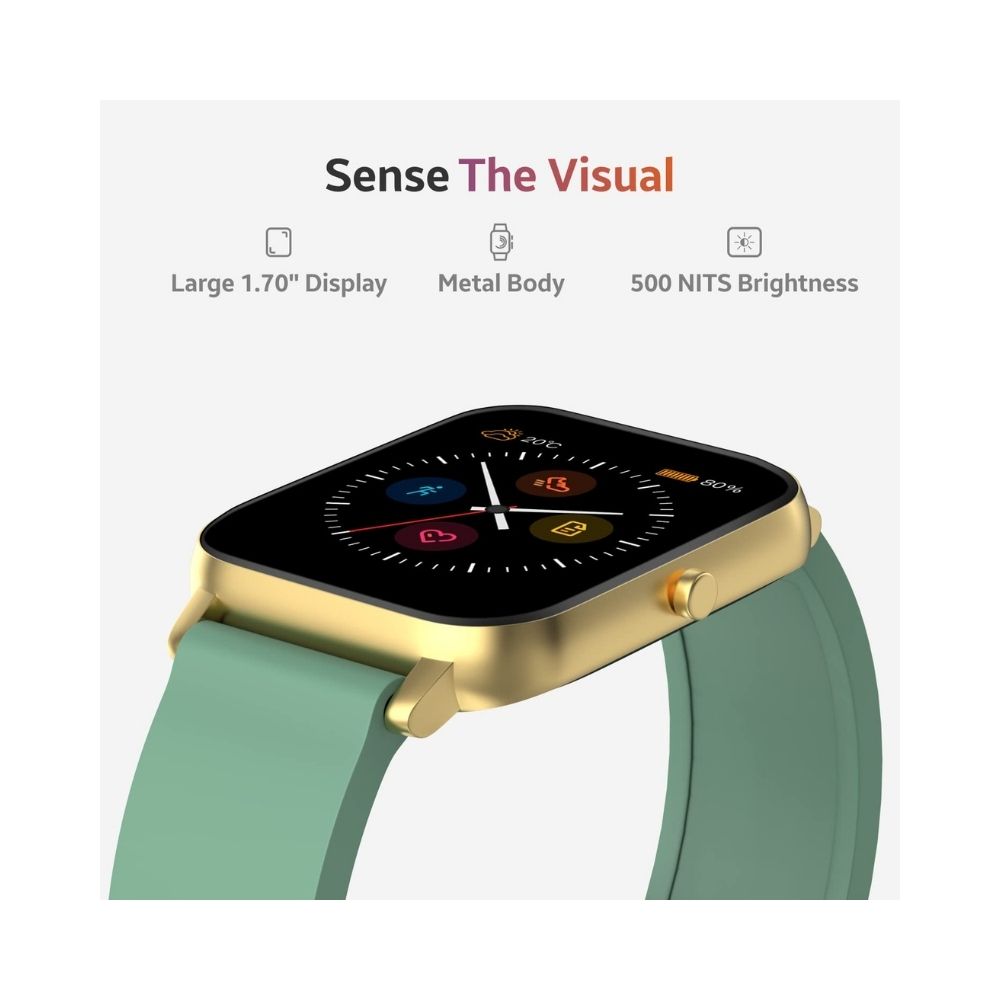 TAGG Verve Sense Smartwatch with 1.70'' Large Display - Gold Green