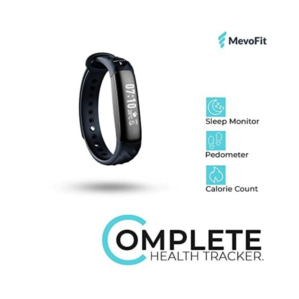 MevoFit Slim/Slim HR Fitness Band: Fitness Smartwatch and Activity Tracker for Men & Women (Slim HR - Black)