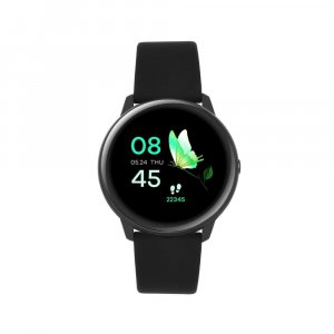 French Connection R3 Touch Screen Unisex Metal case Smartwatch, Black silicone
