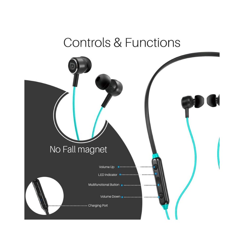 Portronics Harmonics One POR-1144 Wireless Bluetooth 5.0 Sports Headset with High Bass-Green
