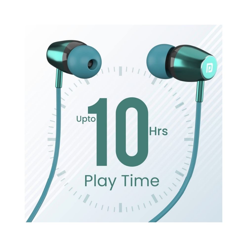 Portronics Harmonics 230 Wireless Sports Bluetooth Headset, Magnetic Earbuds(Green)