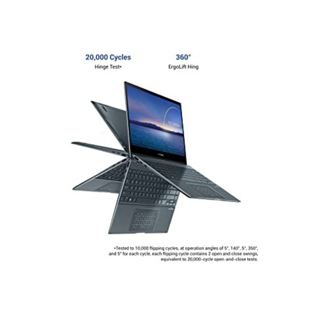 ASUS Intel EVO Zenbook Flip 13 OLED Touch Panel Core i5 11th Gen - (8 GB/512 GB SSD/Windows 10 Home) UX363EA-HP502TS 2 in 1 Laptop  (13.3 inch, Pine Grey, 1.30 KG, With MS Office)