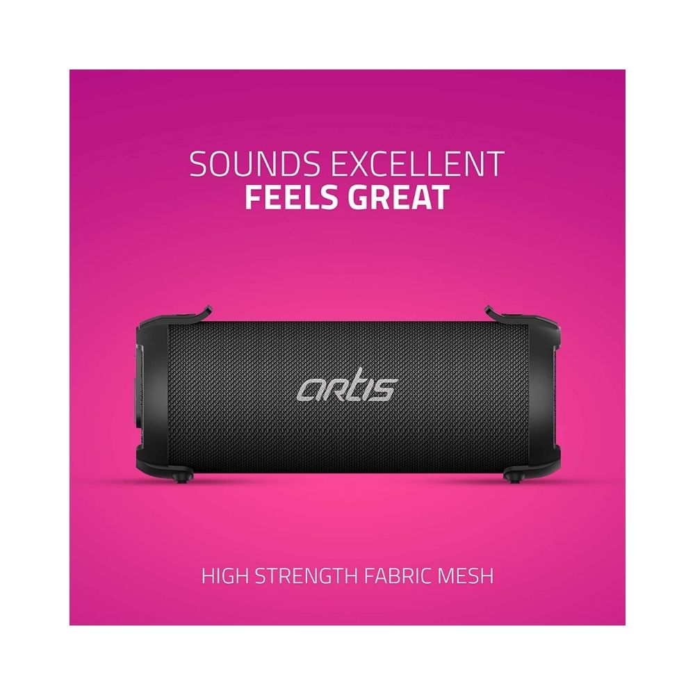 Artis BT77 Outdoor Bluetooth Speaker with USB, FM, Micro SD Card, AUX in (Black) (9W RMS Output)