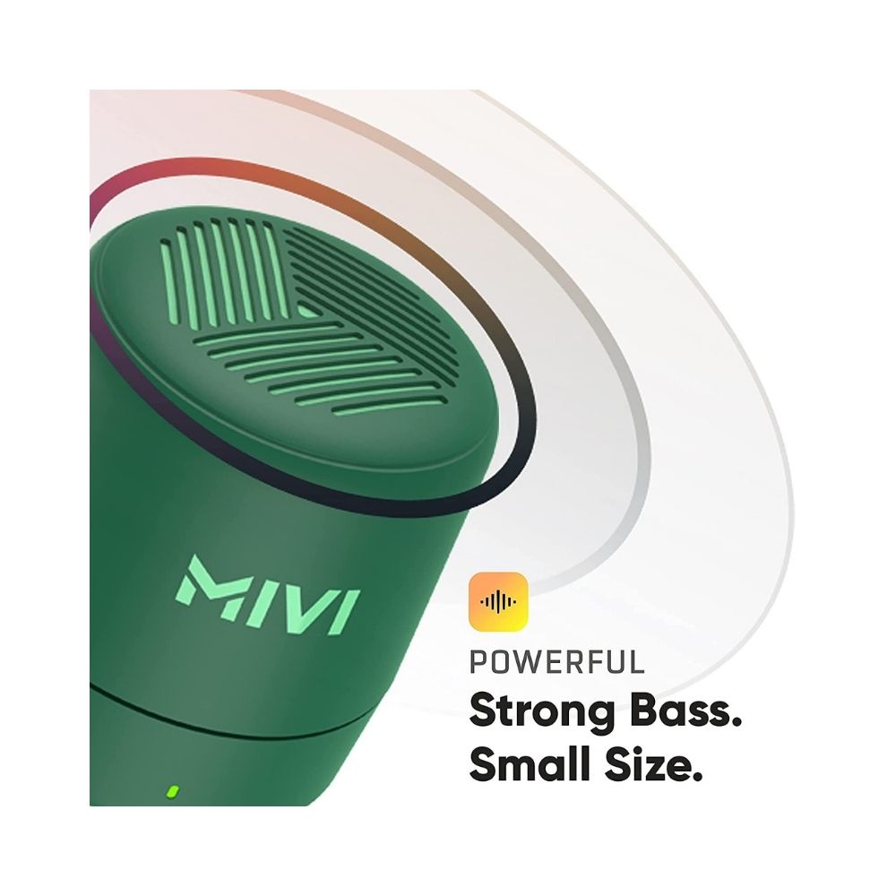 Mivi Play Bluetooth Speaker with 12 Hours Playtime, Portable and Built in Mic-Green