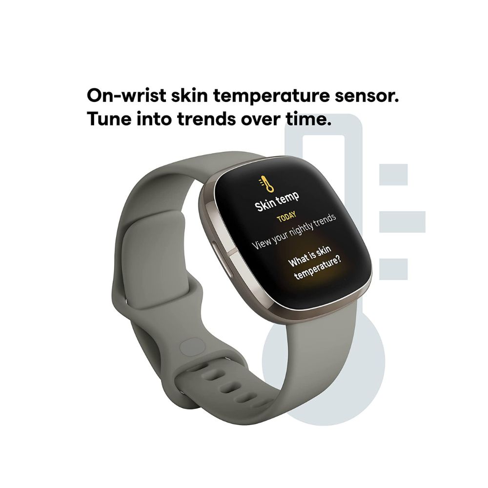 Fitbit Bluetooth Sense Advanced Health Watch Fitness Activity Tracker, (Sage Grey/Silver)