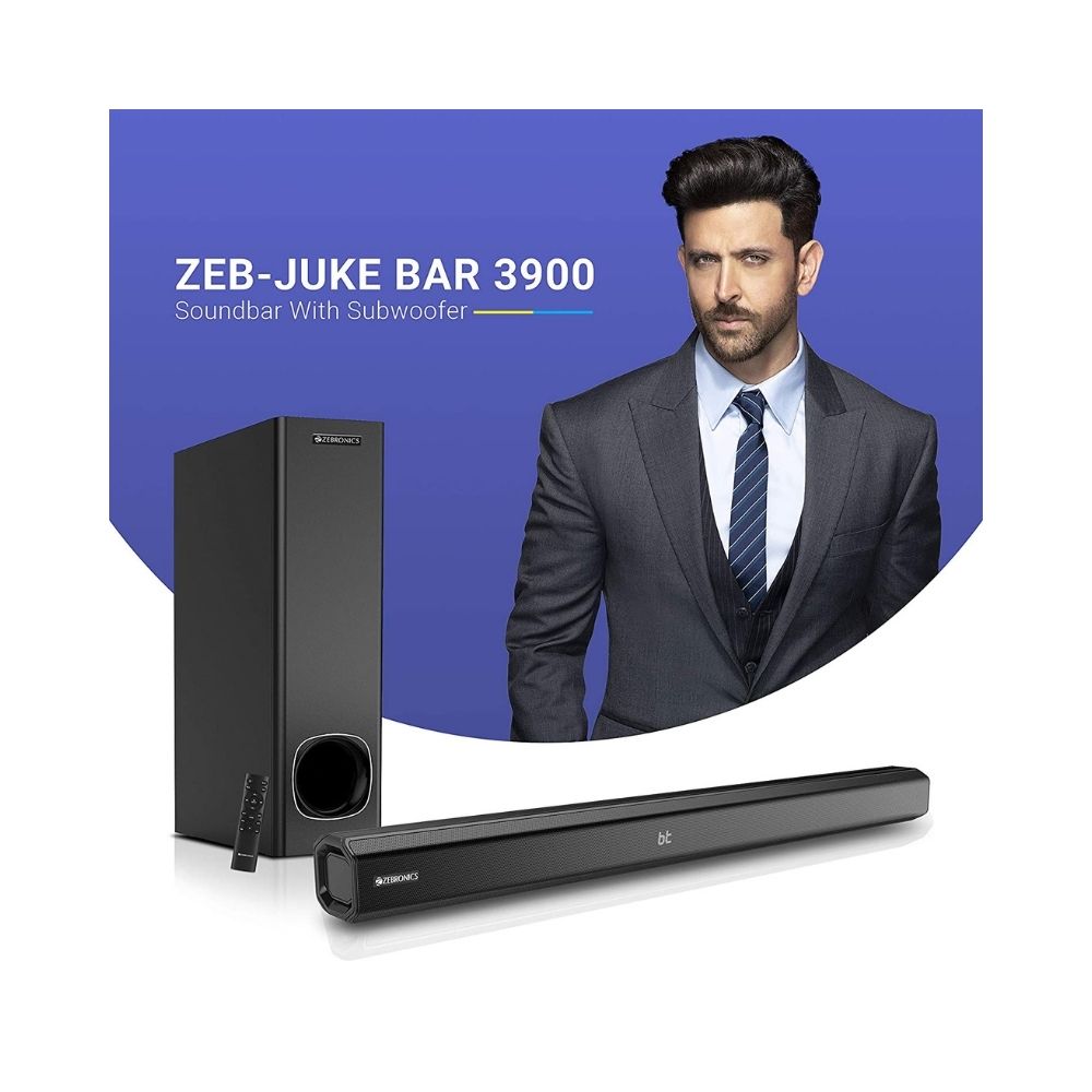 Zebronics Zeb-JUKEBAR 3900, 80W Multimedia soundbar with subwoofer Supporting Bluetooth (Black)