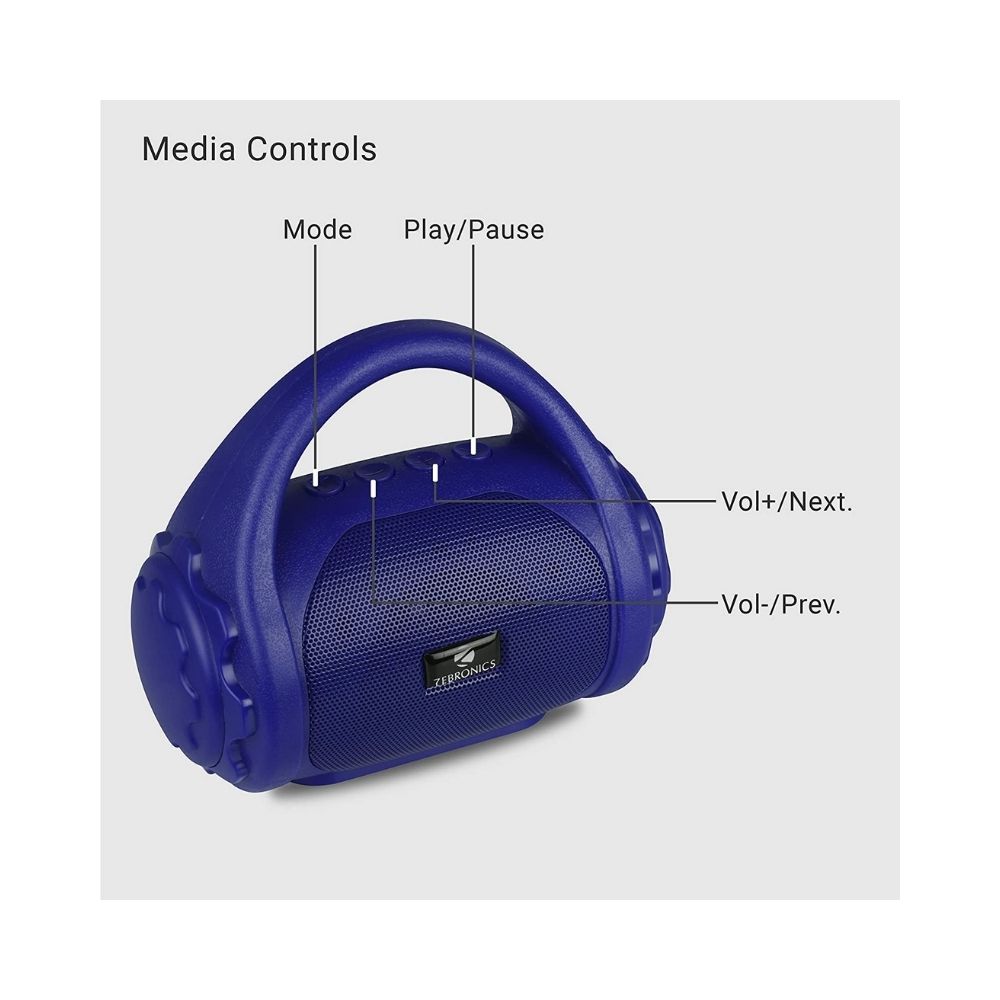 Zebronics ZEB-COUNTY 3 W Wireless Bluetooth Portable Speaker (Blue)