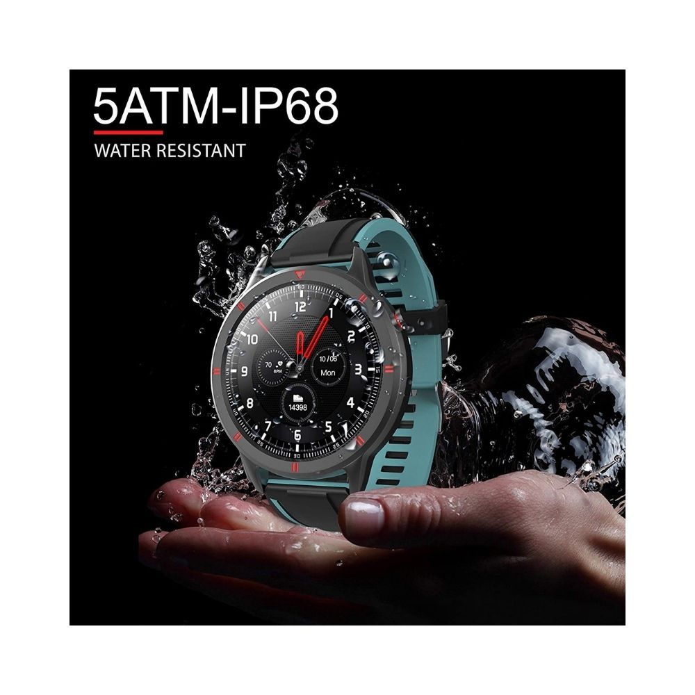 AQFIT W15 Fitness Smartwatch Activity Tracker, Waterproof, for Men and Women (Green, Black)