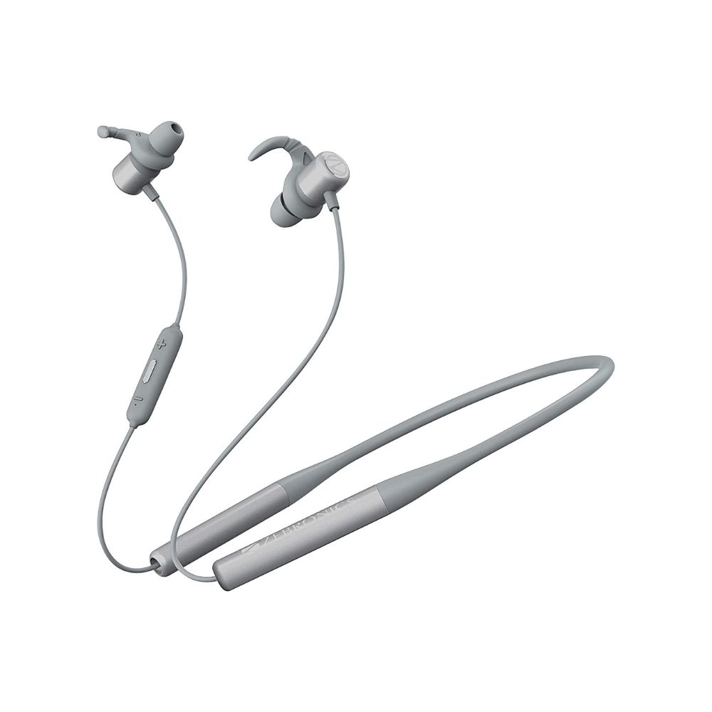 Zebronics ZEB-YOGA Wireless Bluetooth Supporting Earphone With Neckband-(Grey)