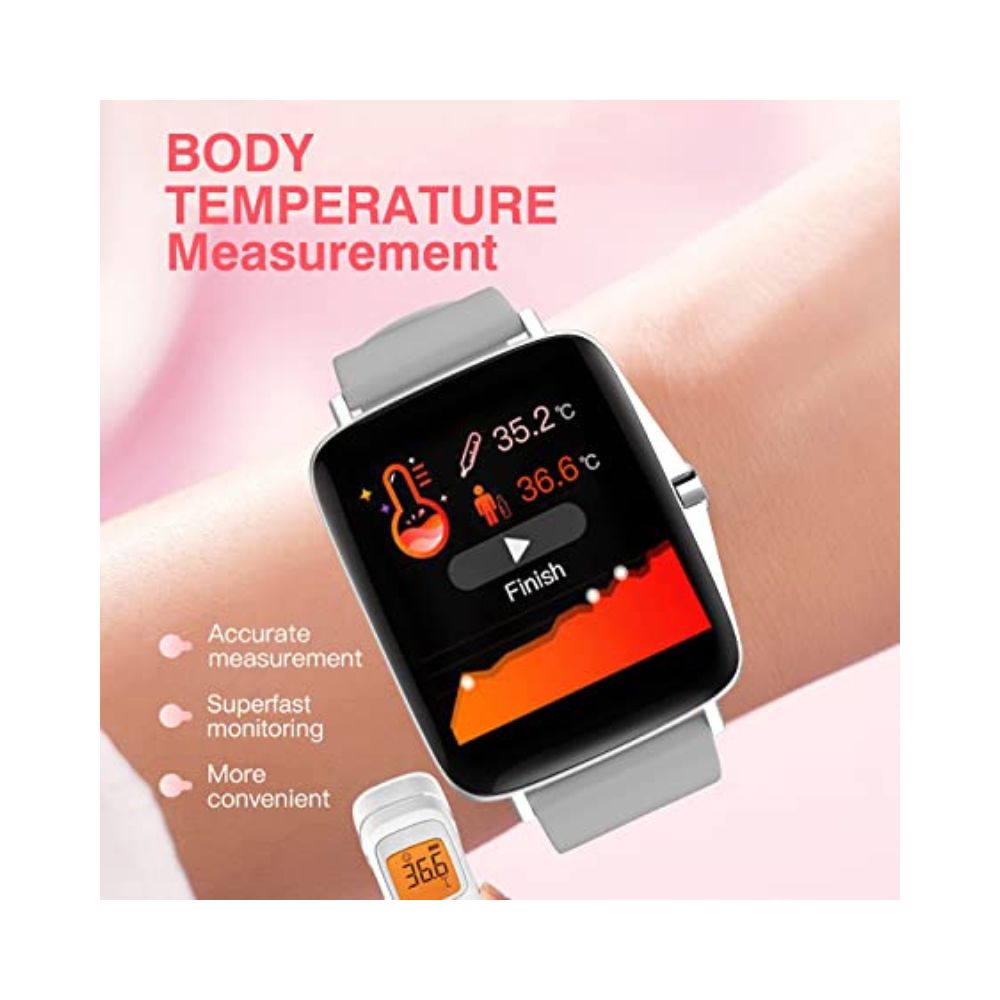 UBON Smart Watch For Men & Women, Fitguru 6.0 with 1.69” Full Touch Display, Dust & Water Resistance, Grey
