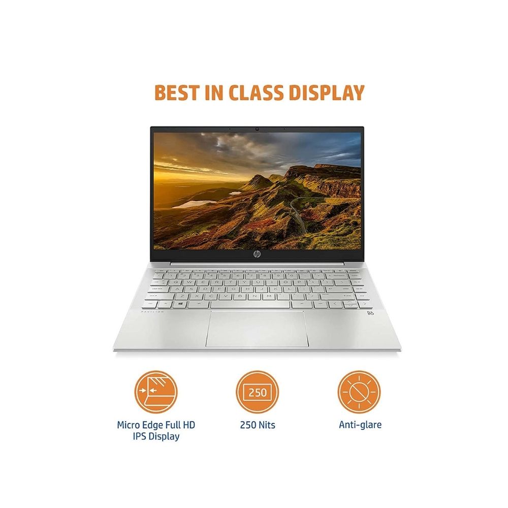 HP Pavilion Ryzen 5 Hexa Core 5500U - (8 GB/512 GB SSD/Windows 10 Home) 14-ec0035AU Thin and Light Laptop  (14 inch, Natural Silver, 1.41 Kg, With MS Office)