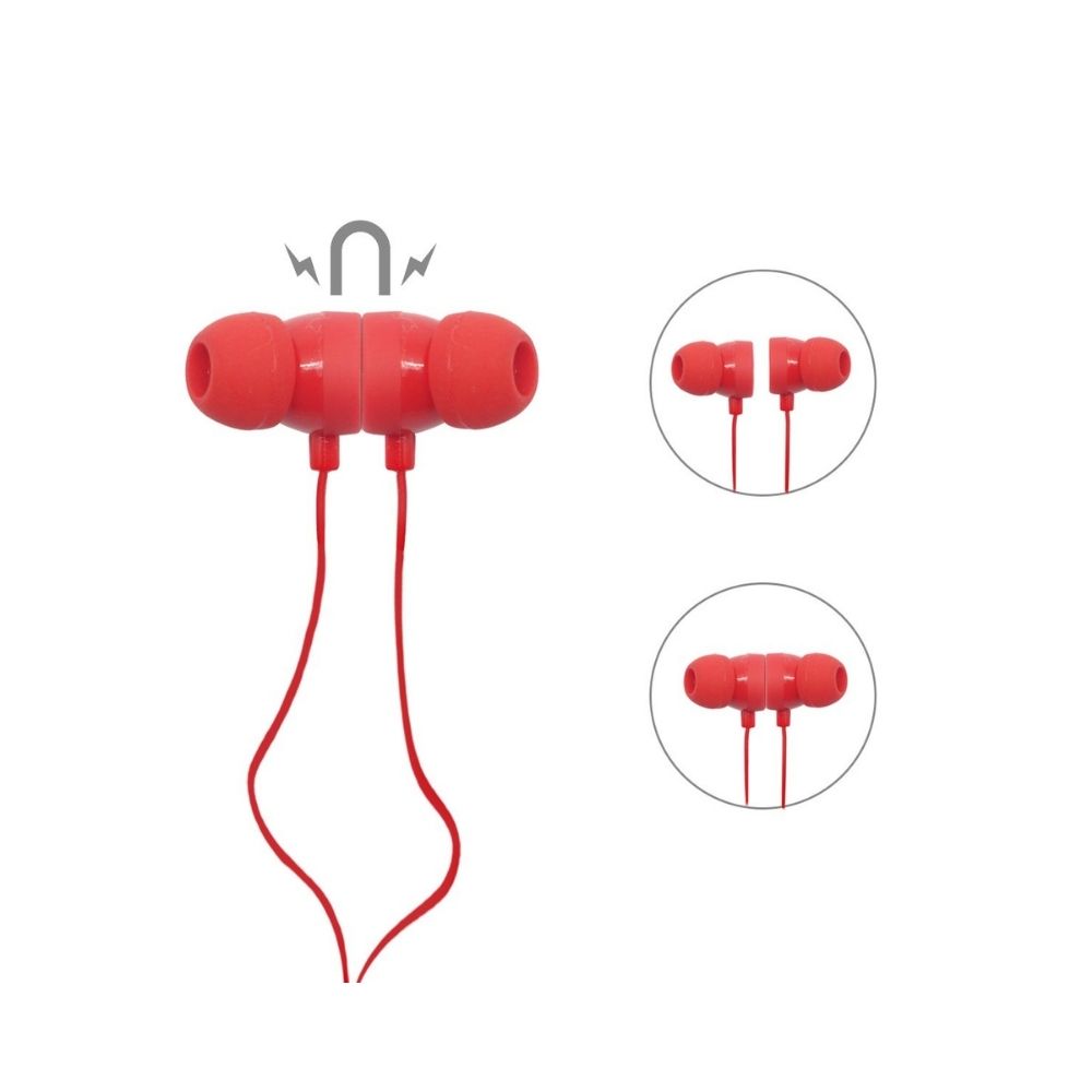 Portronics POR-837 Harmonics 206 Inline in-Ear Bluetooth Stereo Earphones with Magnetic Latch (Red)