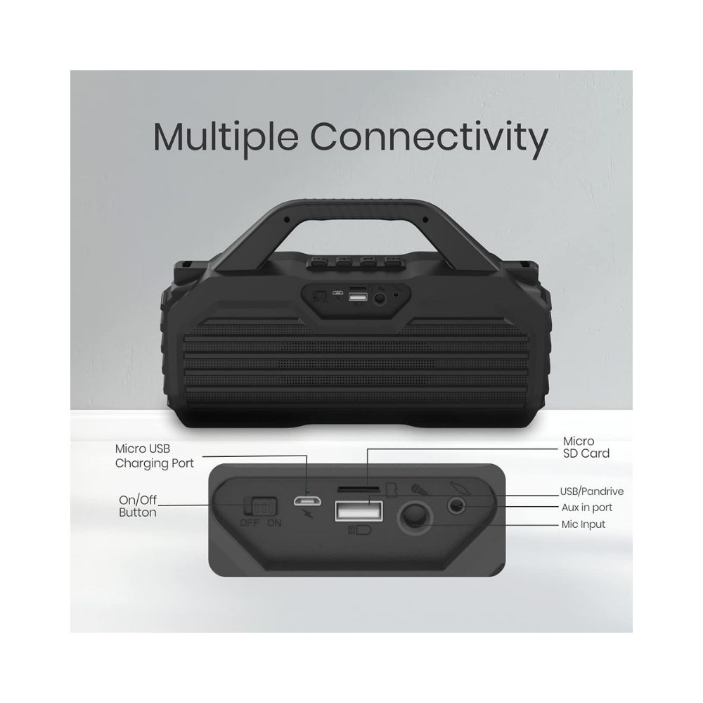 Portronics Chime 20W TWS Wireless Bluetooth Speaker with Wired Karaoke Mic. - (Green)