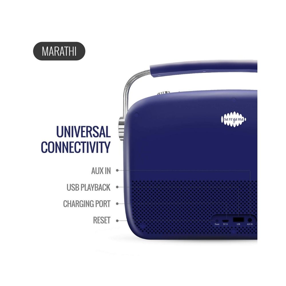 Carvaan Saregama Premium Marathi - Portable Music Player with 5000 Preloaded Songs, FM/BT/AUX (Royal Blue)