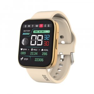 AQFIT W9 Quad Bluetooth Calling Smartwatch For Men and Women,  IP67 Water Resistant(Gold)