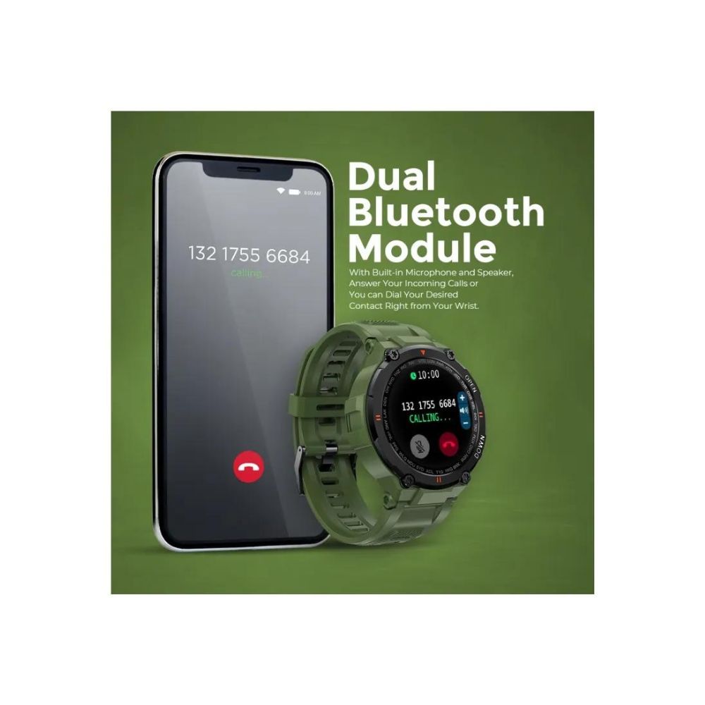 Just Corseca Ray K'ANAB!S Calling Smartwatch with IP68 and Sports Watch (Green)