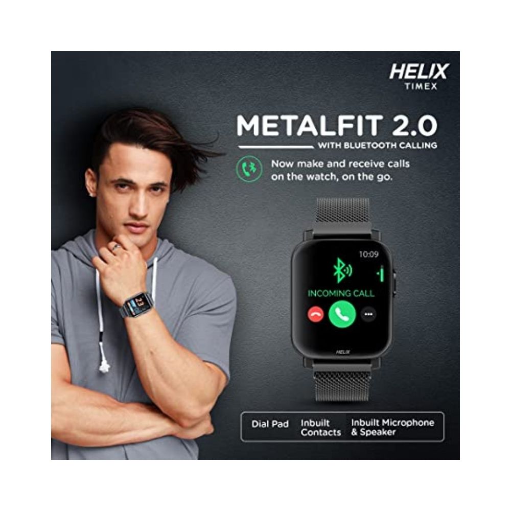 Helix TIMEX METALFIT 2.0 smartwatch with Bluetooth calling (Black Mesh)