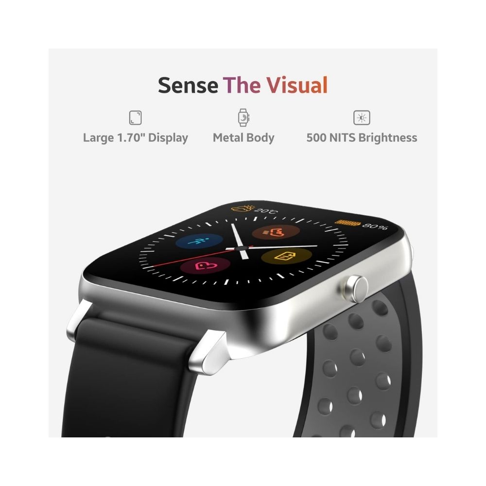 TAGG Verve Sense Smartwatch with 1.70'' Large Display -  Silver Grey, Standard