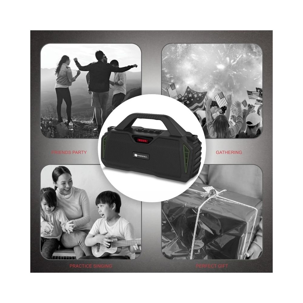 Portronics Chime 20W TWS Wireless Bluetooth Speaker with Wired Karaoke Mic. - (Green)