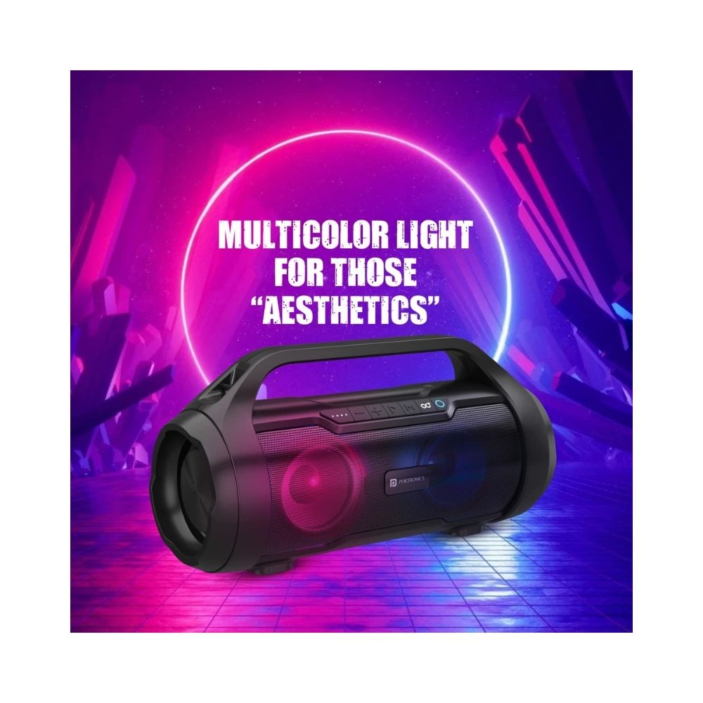 Portronics Dash 11 40W Bluetooth Speaker with Multi Color LED Light - (Black)