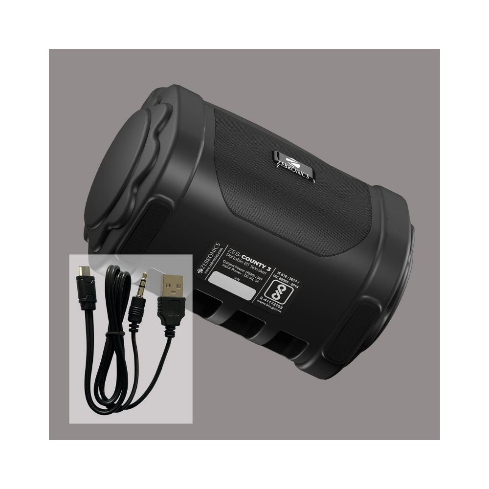 Zebronics Zeb-County 3 3 W Bluetooth Speaker (Black, Mono Channel)