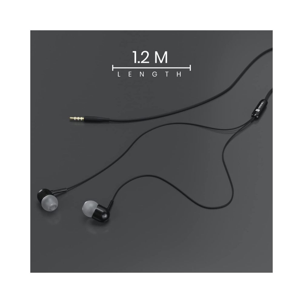 Portronics Conch 50 in-Ear Wired Earphone with Mic, 3.5mm Audio Jack(Black)