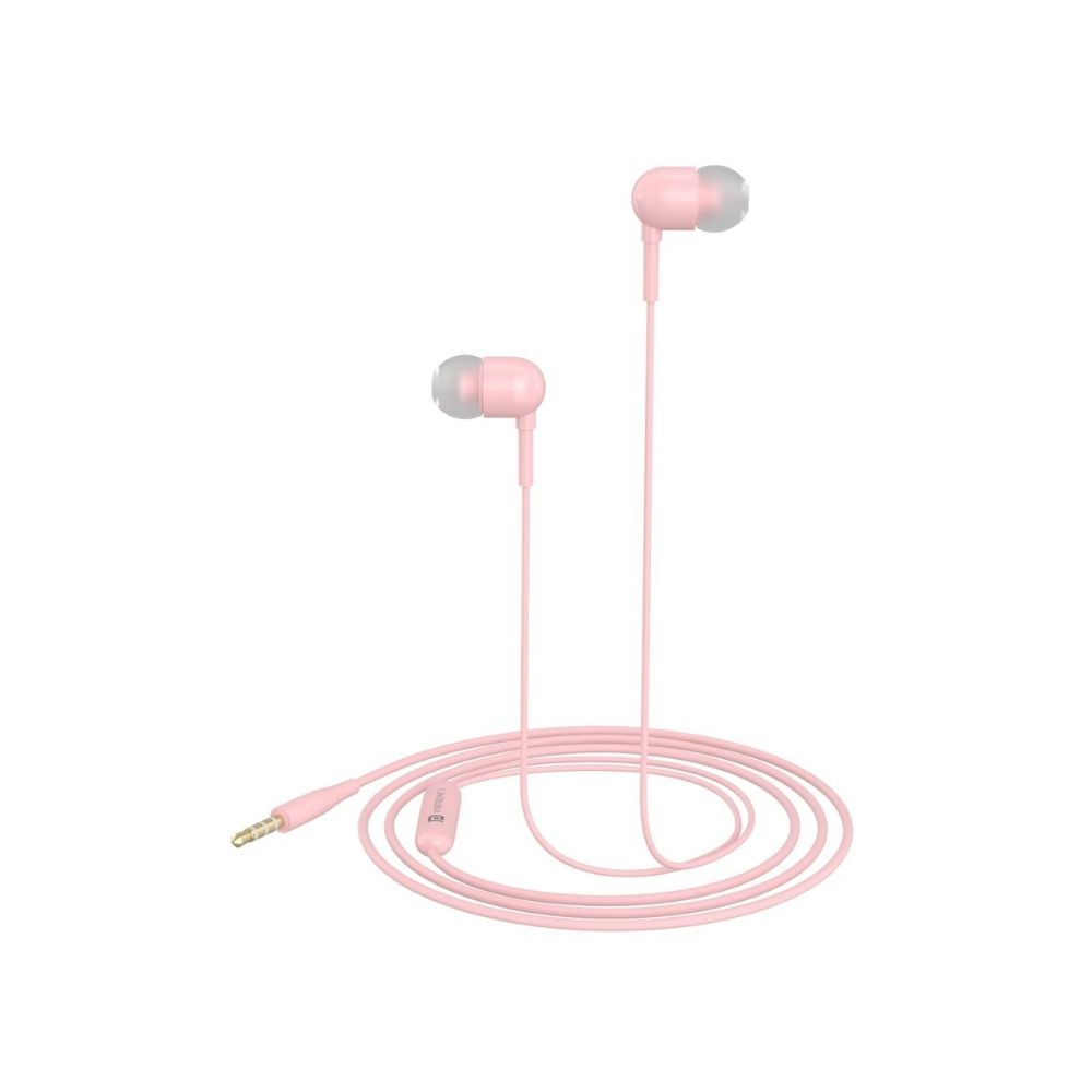Portronics Conch 50 in-Ear Wired Earphone with Mic, 3.5mm Audio Jack(Pink)
