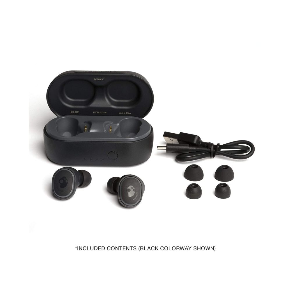 Skullcandy Sesh Evo Truly Wireless Bluetooth in Ear Earbuds with Mic-(Chill Grey, Black)