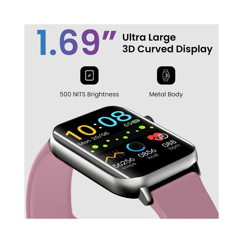 TAGG Verve Ultra Smartwatch with 1.69'' 3D Curved Display - (Pink), Standard
