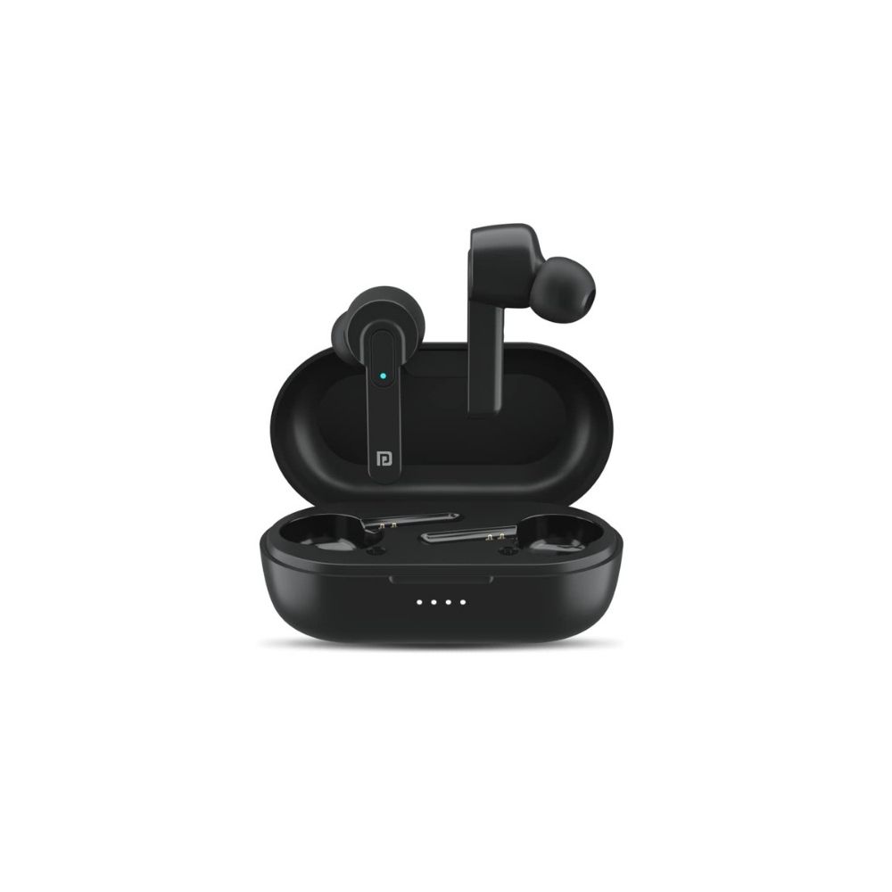 Portronics Harmonics Twins 24 Smart TWS Earbuds,Type-C Charging Port & Voice Assistant(Black)