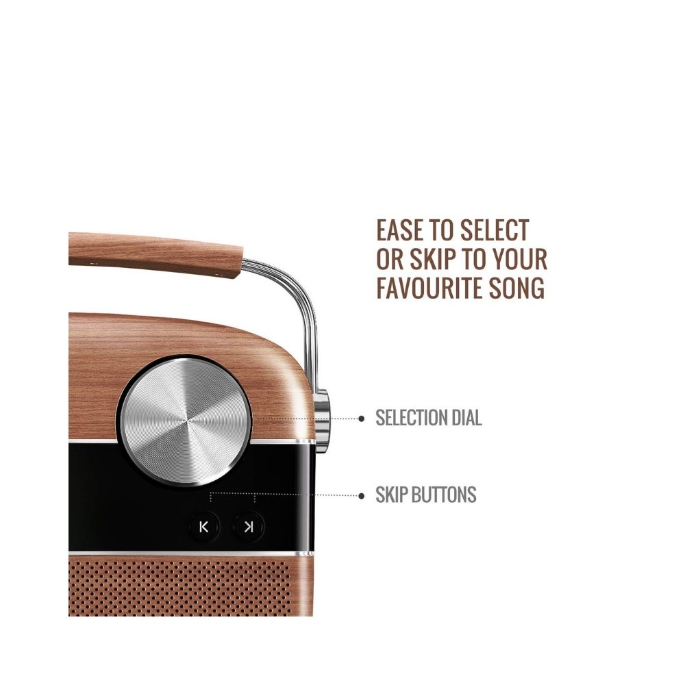 Saregama Carvaan Premium- Portable Music Player with 5000 Preloaded Songs, FM/BT/AUX-(Oakwood Brown)