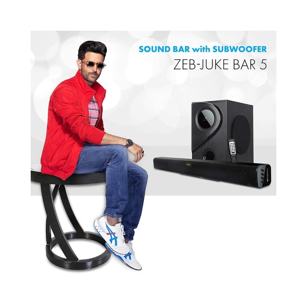 Zebronics Zeb-Juke Bar 5 45 W Bluetooth Soundbar (Black, 2.1 Channel)