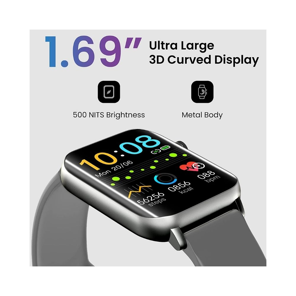 TAGG Verve Ultra Smartwatch with 1.69'' 3D Curved Display - (Grey), Standard