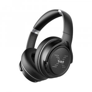 Tribit XFree Go Headphones with Mic, Wireless Bluetooth Headphone Over Ear-(Black)