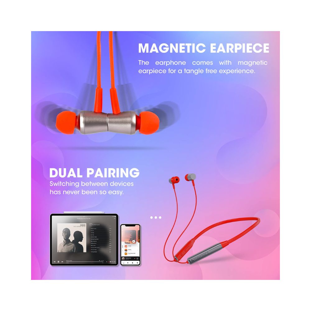 Zebronics Zeb-Evolve 5.0 Bluetooth Wireless in Ear Earphones with Mic with Voice Assistant-(Metallic Red)