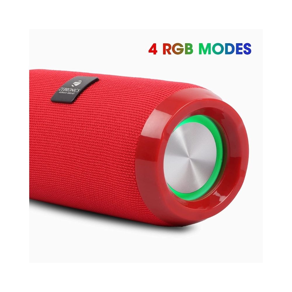 Zebronics Zeb Action with RGB Lights 10 W Bluetooth Speaker (Red, Stereo Channel)