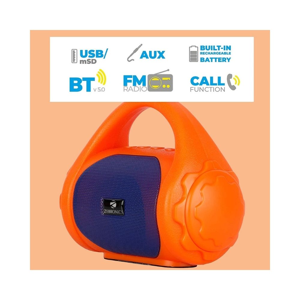 Zebronics Zeb-County 3 W Bluetooth Speaker  (Orange, Blue, Mono Channel)