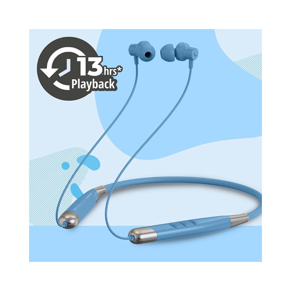 ZEBRONICS Zeb-Symphony Wireless Neckband Earphone with BT v5.2, Type C Charging-(Blue)