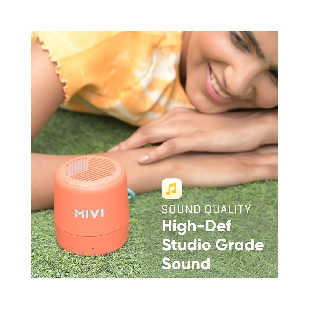 Mivi Play Bluetooth Speaker with 12 Hours Playtime, Portable and Built in Mic-Orange