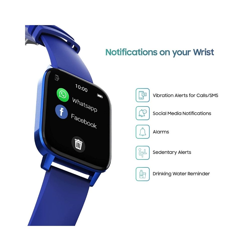 TAGG Verve NEO Smartwatch, 1.69'' Large Display with 10 Days Battery Life - Blue, Standard