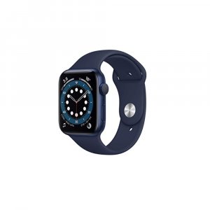 Apple Watch Series 6 GPS + Cellular M09A3HN/A 44 mm Blue Aluminium Case with Deep Navy Sport Band  (Blue Strap, Regular)