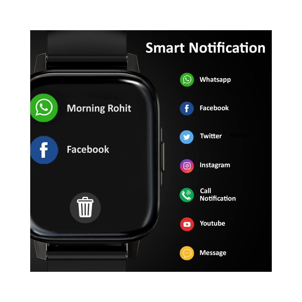 Maxima Max Pro X5 Smartwatch-Premium Ultra Slim 1.7” HD Display with 15 Days Battery Life (Jet Black)
