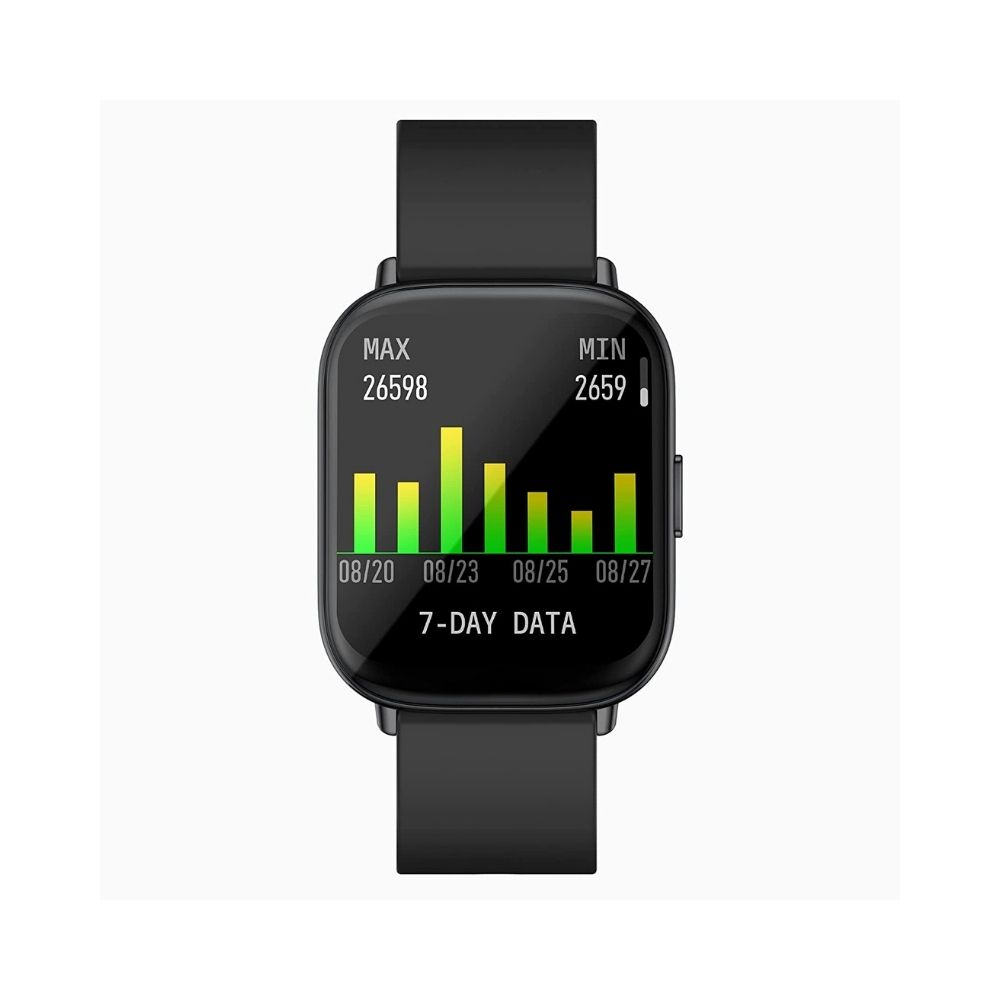 Zebronics Zeb-FIT5220CH Smart Fitness Watch, 2.5D Curved Glass 4.4cm Large Square Display - (Black)