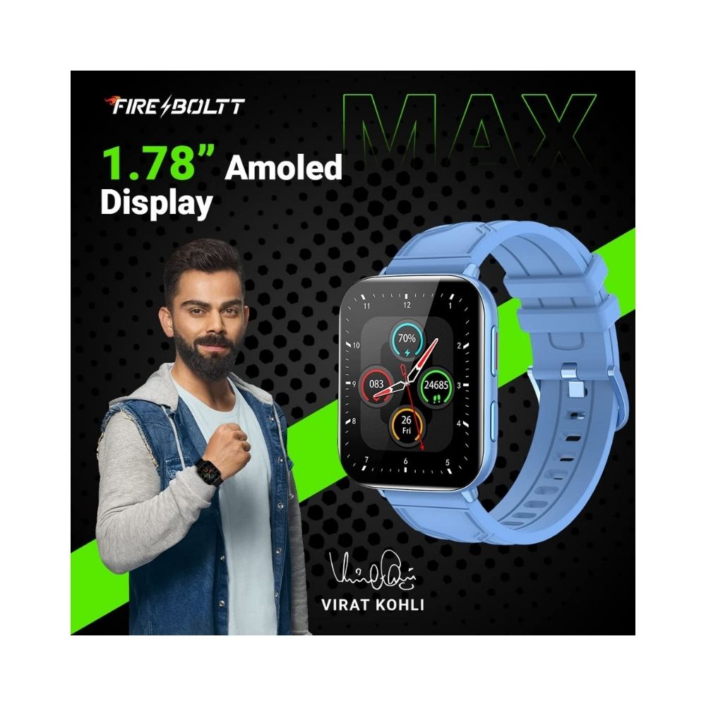 Fire-Boltt Max 1.78“ AMOLED Smart Watch (Light Blue)